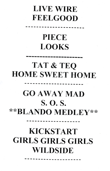 VINCE NEIL SET LIST SEPT 7 2013 WOLF DEN MOHEGAN SUN CASINO UNCASVILLE CT