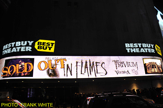 BEST BUY THEATER  IN FLAMES SHOW  FEB 18 2012  PHOTO FRANK WHITE  TIMES SQUARE  NEW YORK CITY copy