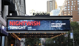 NIGHTWISH AND KAMELOT  MARQUE SIGN  SEPT 15 2012 PHOTO FRANK WHITE  BEACON THEATRE NEW YORK CITY