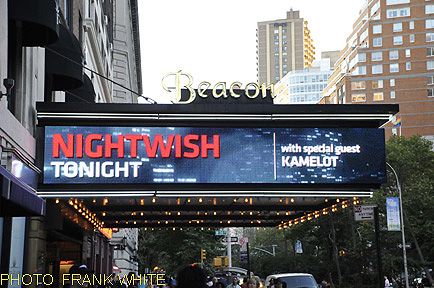NIGHTWISH AND KAMELOT  MARQUE SIGN  SEPT 15 2012 PHOTO FRANK WHITE  BEACON THEATRE NEW YORK CITY