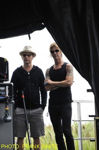 Jerry Cantrell and Duff McKagan  hanging out at the side of Zippo Encore festival stage