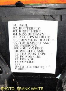 HIM SET LIST  MARCH 14 2014  PHOTO FRANK WHITE  IRVING  PLAZA  NEW YORK CITY copy