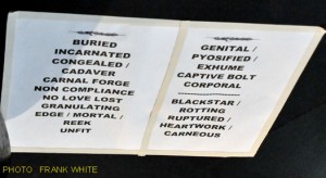 CARCASS SET LIST  APRIL 11 2014  PHOTO  FRANK WHITE  BEST BUY THEATER NEW YORK CITY